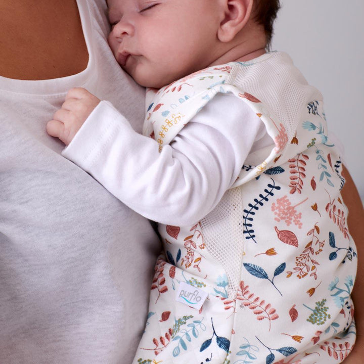 Purflo Swaddle To Sleep Bag - Botanical - TOG 2.5-Sleeping Bags-Botanical-0-4m | Natural Baby Shower