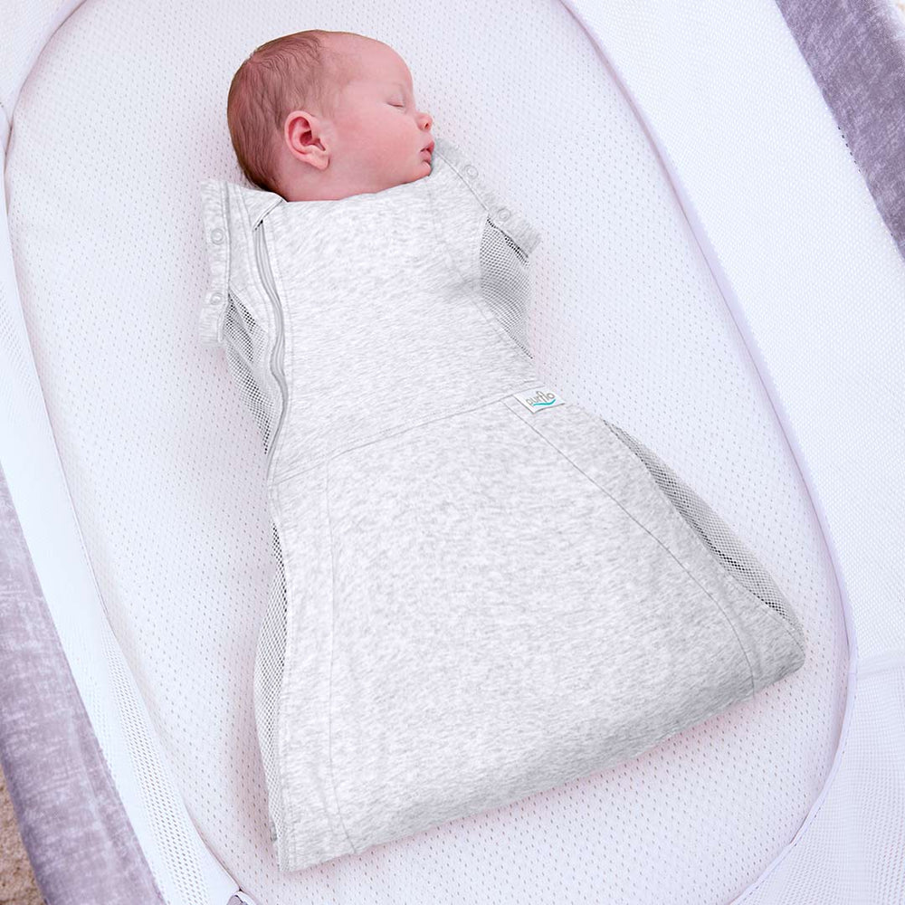 Purflo Swaddle To Sleep Bag - Minimal Grey - TOG 0.5-Sleeping Bags-Minimal Grey-0-4m | Natural Baby Shower