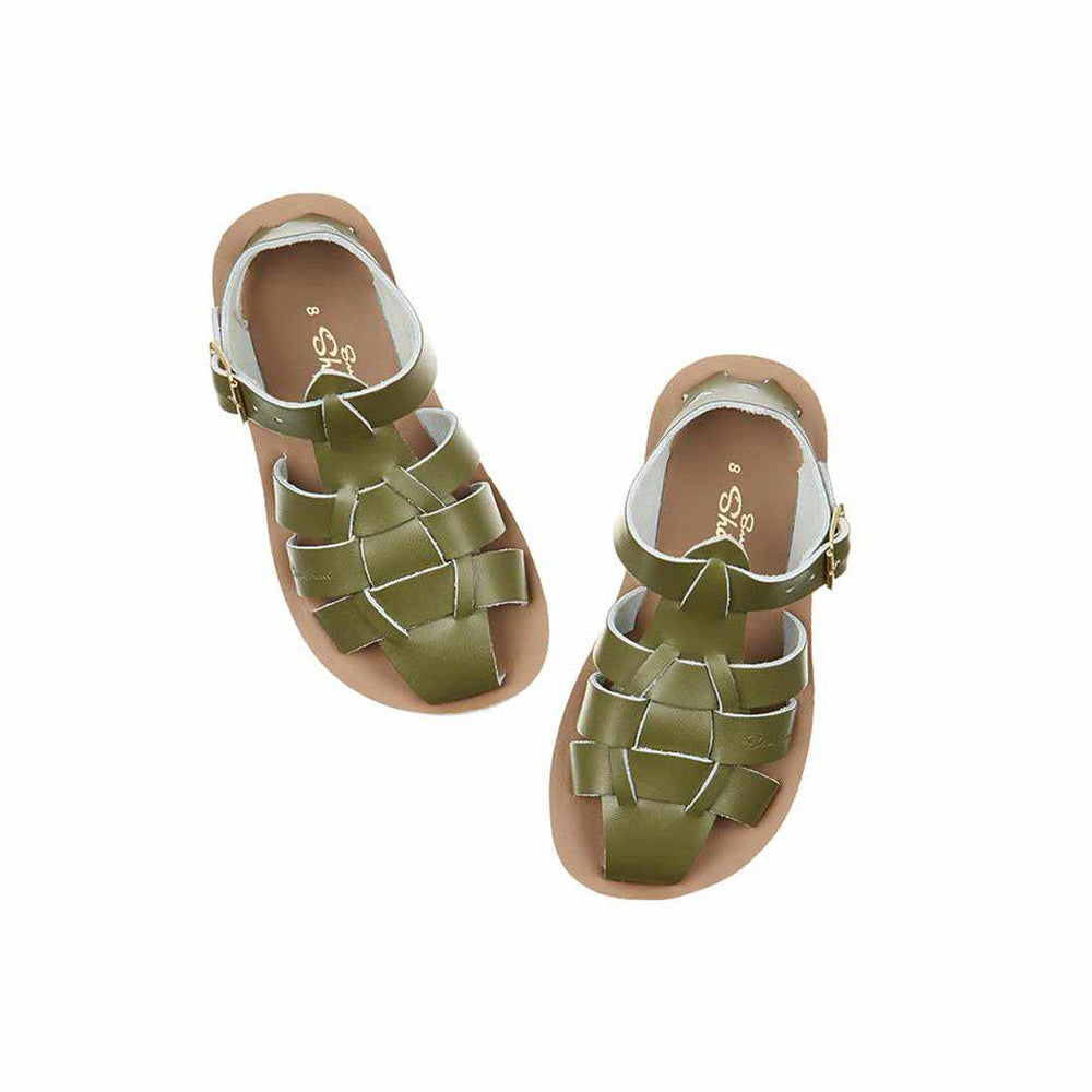 Salt-Water Sun-San Kid's Sandals - Shark - Olive-Sandals-Olive-SW 5 Child (UK 4) | Natural Baby Shower
