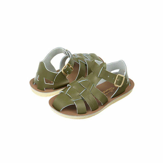 Outlet - Salt-Water Sun-San Kid's Sandals - Shark - Olive-Sandals-Olive-SW 5 Child (UK 4) | Natural Baby Shower