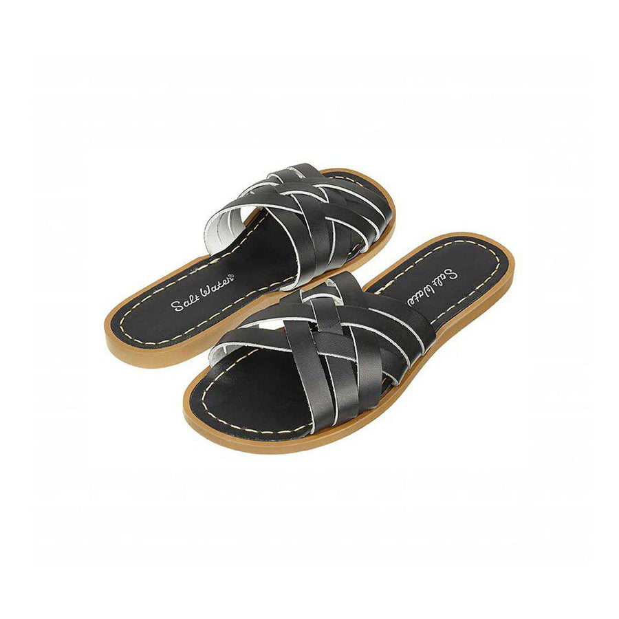 Salt-Water Women's Sandals - Retro Slide - Black-Adult Sandals-Black-SW 4 Adult (UK 3) | Natural Baby Shower