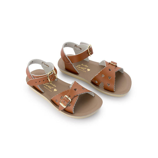 Salt-Water Sun-San Kids Sandals - Sweetheart - Tan-Sandals-Tan-5 Child | Natural Baby Shower