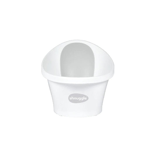 Shnuggle Baby Bath + Plug - White + Grey Backrest-Baths- | Natural Baby Shower