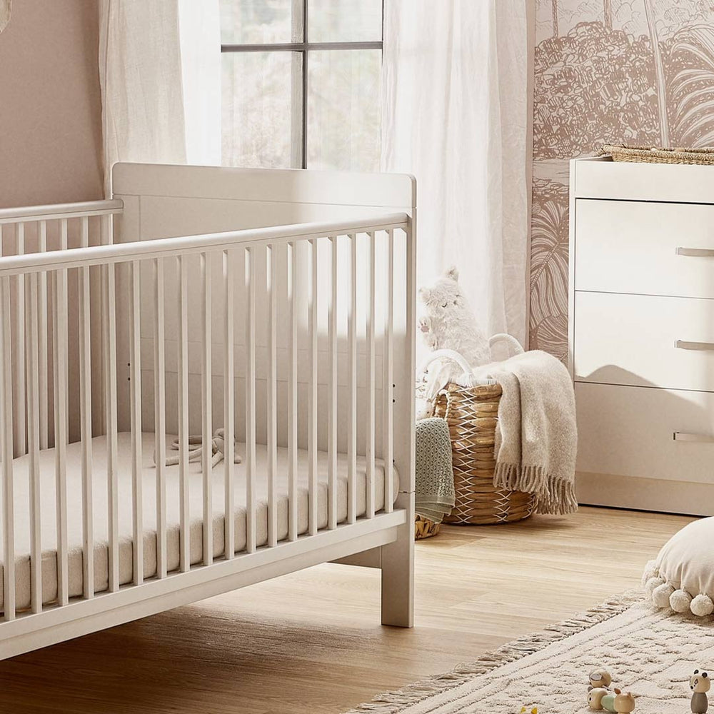 Silver Cross Devon Cot Bed + Dresser Bundle - White-Nursery Sets-White-No Mattress | Natural Baby Shower