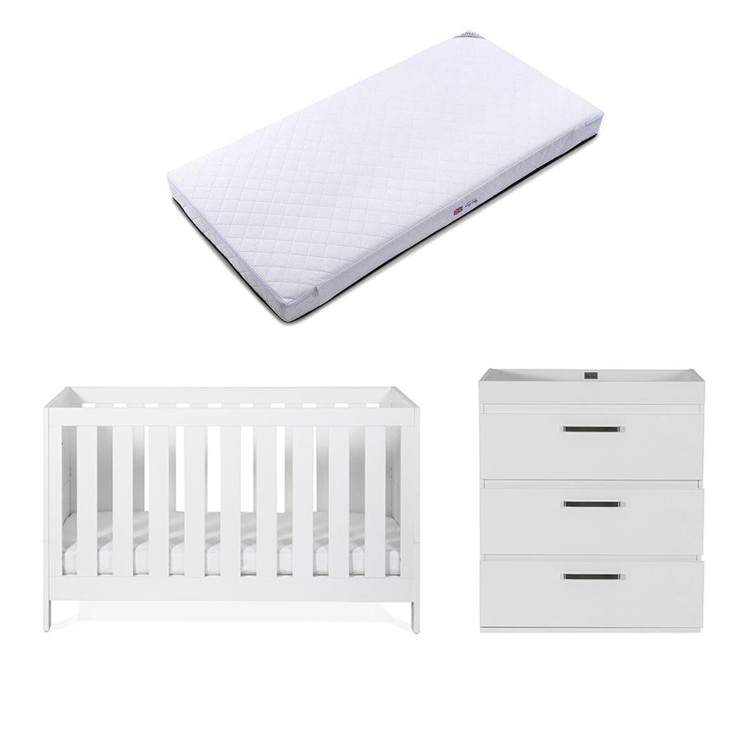 Silver Cross Cot Bed Dresser Finchley White Natural Baby Shower