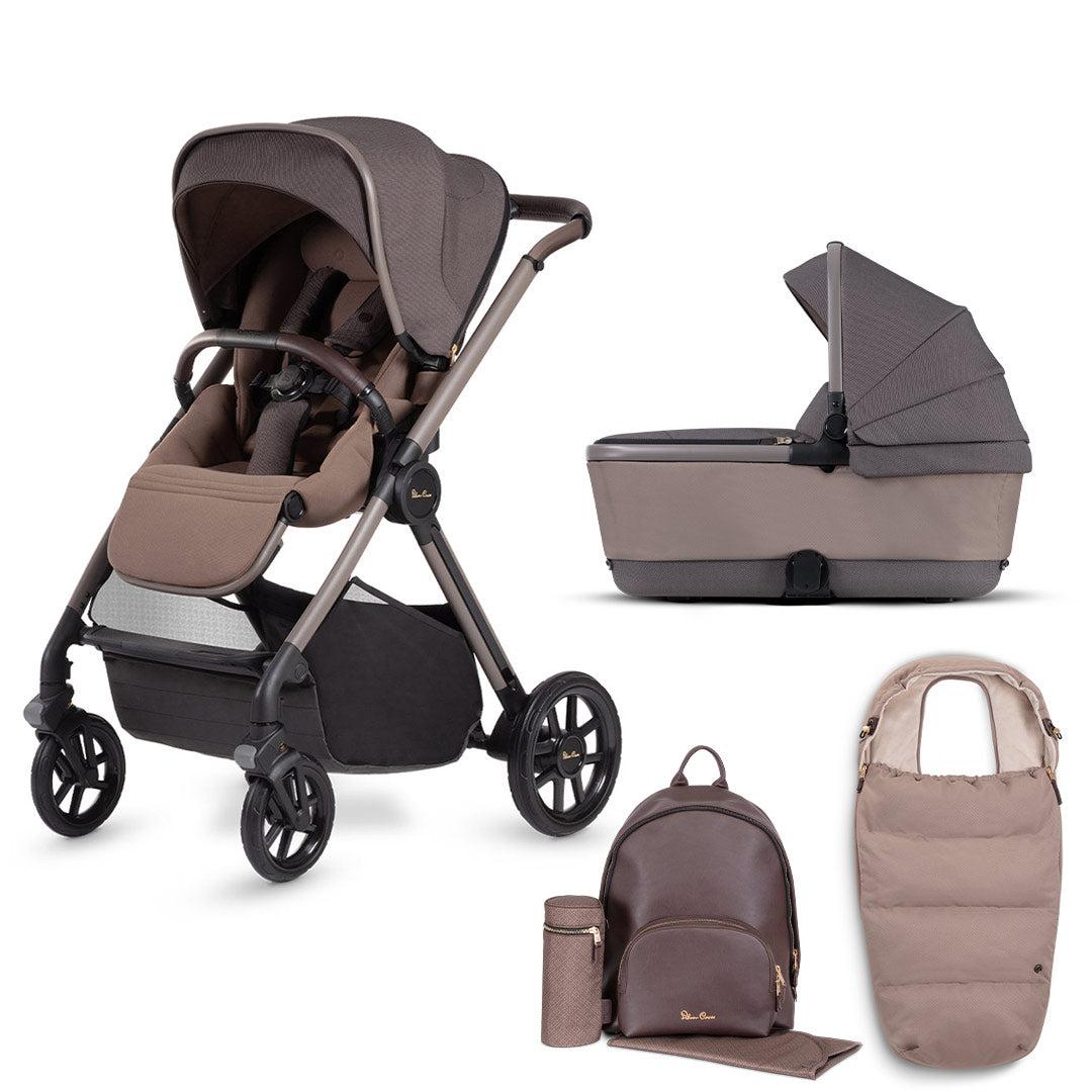 Silver Cross Reef Pushchair - Earth-Strollers-Fashion Pack-First Bed Folding Carrycot | Natural Baby Shower
