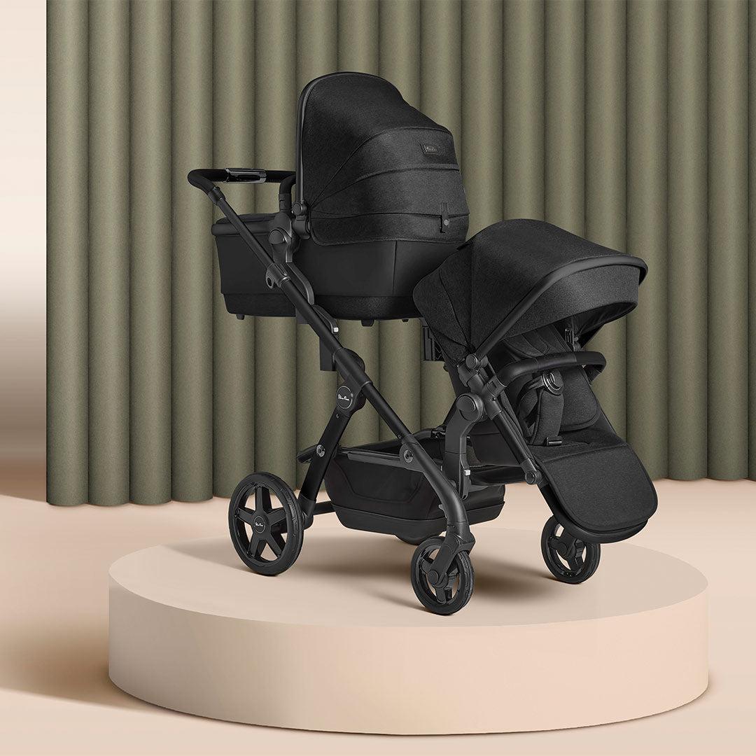Silver Cross Wave Twin Pushchair - Onyx-Strollers- | Natural Baby Shower