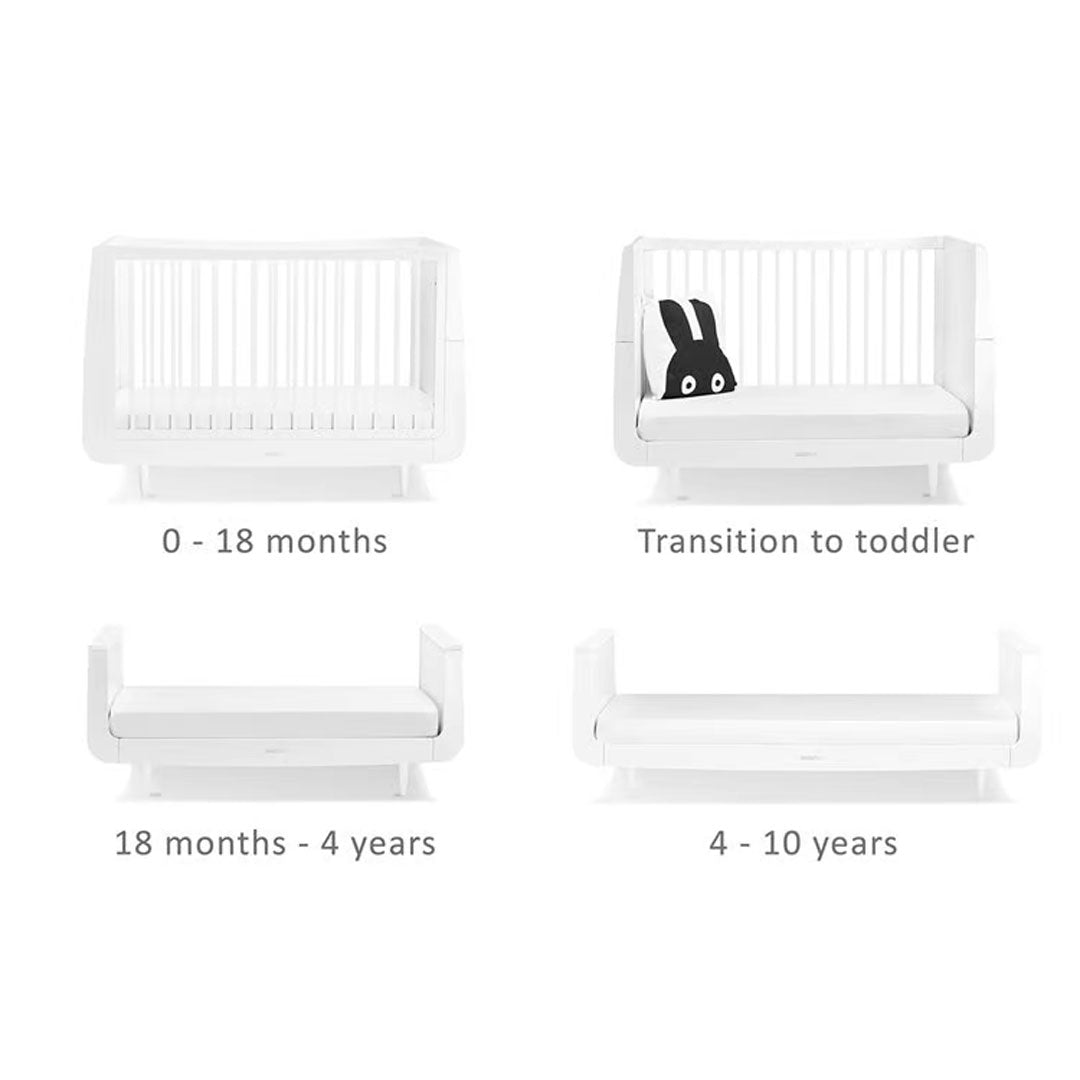 SnuzKot Skandi 3 Piece Nursery Furniture Set - White-Nursery Sets- | Natural Baby Shower