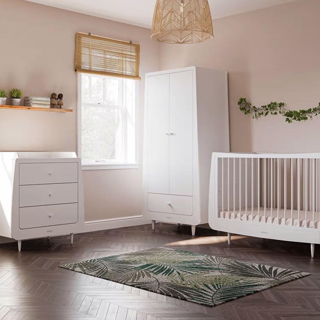 SnuzKot Skandi 3 Piece Nursery Furniture Set - White-Nursery Sets-White-No Mattress | Natural Baby Shower
