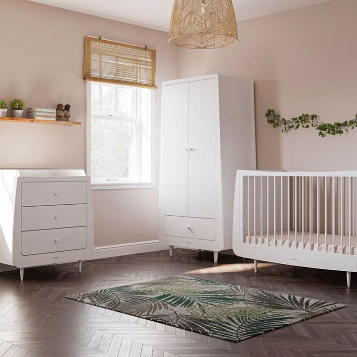 SnuzKot Skandi 3 Piece Nursery Furniture Set - White-Nursery Sets-White-No Mattress | Natural Baby Shower