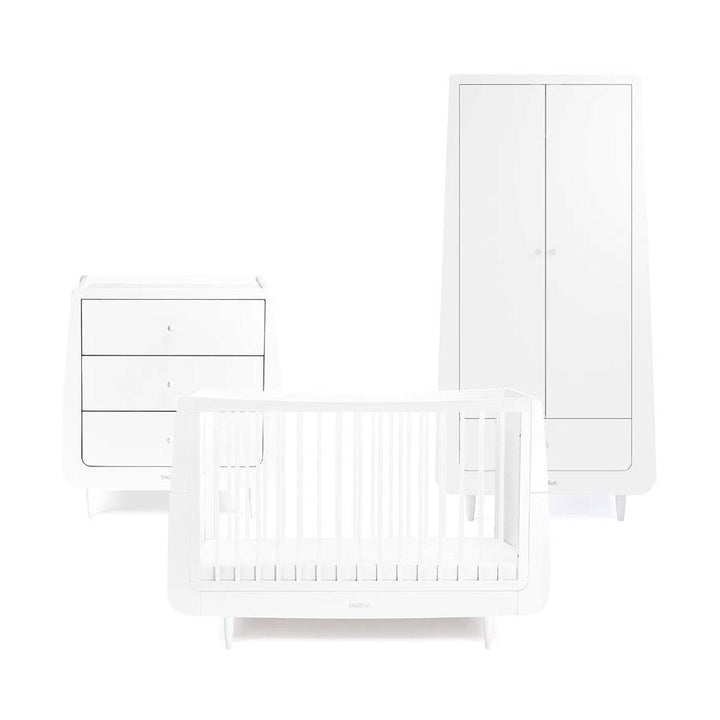 SnuzKot Skandi 3 Piece Nursery Furniture Set - White-Nursery Sets- | Natural Baby Shower