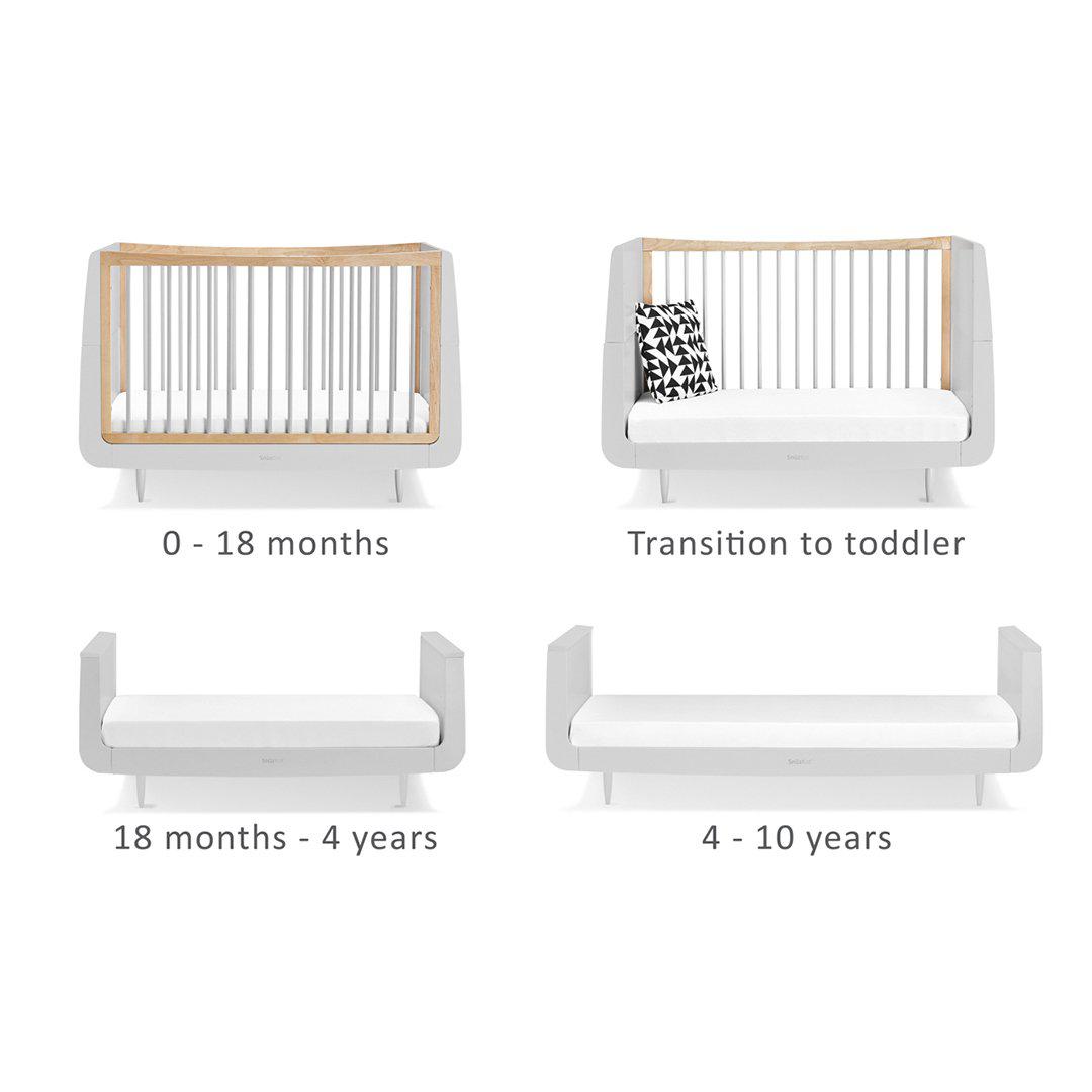 SnuzKot Skandi Cot Bed - Skandi Grey-Cot Beds- | Natural Baby Shower