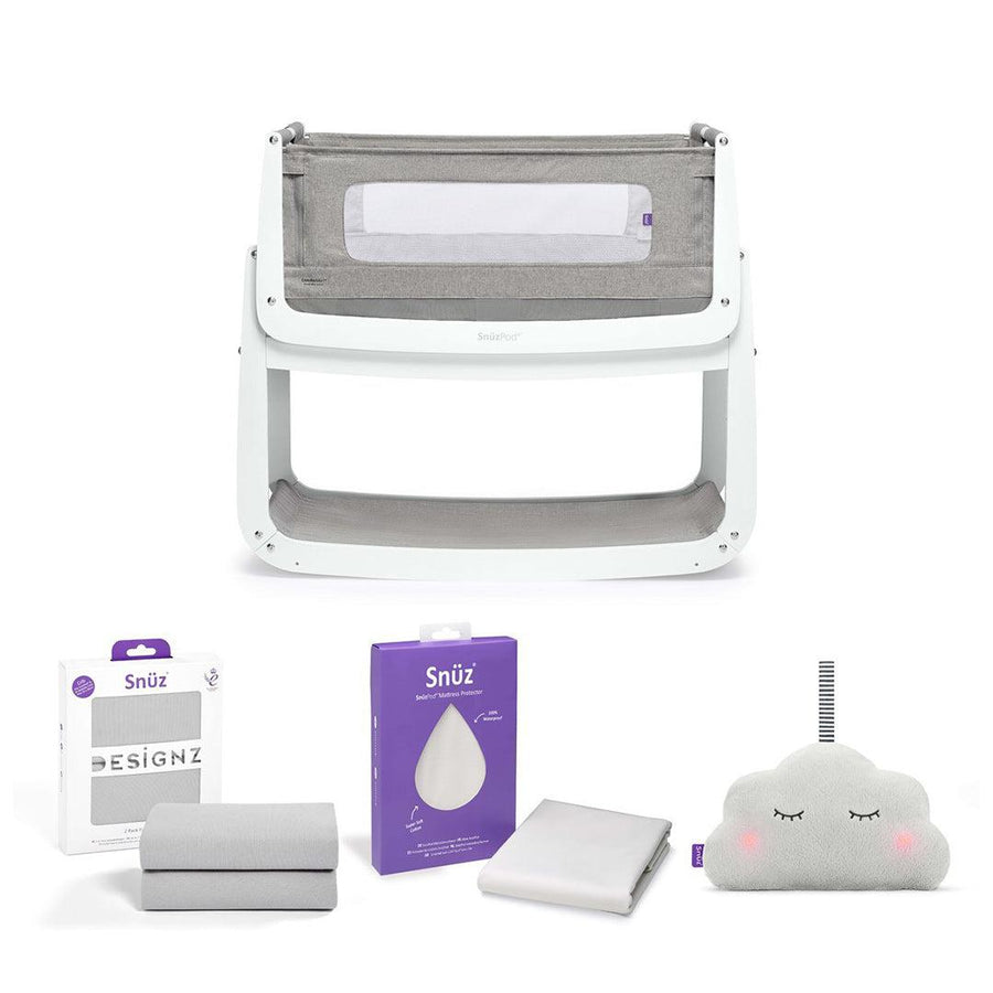 SnuzPod4 Bedside Crib Starter Bundle - Dusk Grey-Bedside Cribs- | Natural Baby Shower