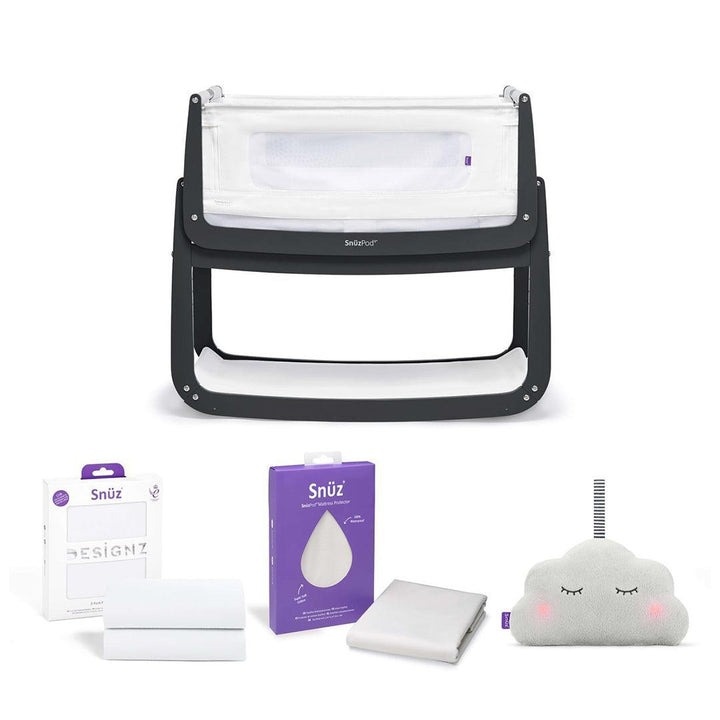 SnuzPod4 Bedside Crib Starter Bundle - Slate-Bedside Cribs- | Natural Baby Shower