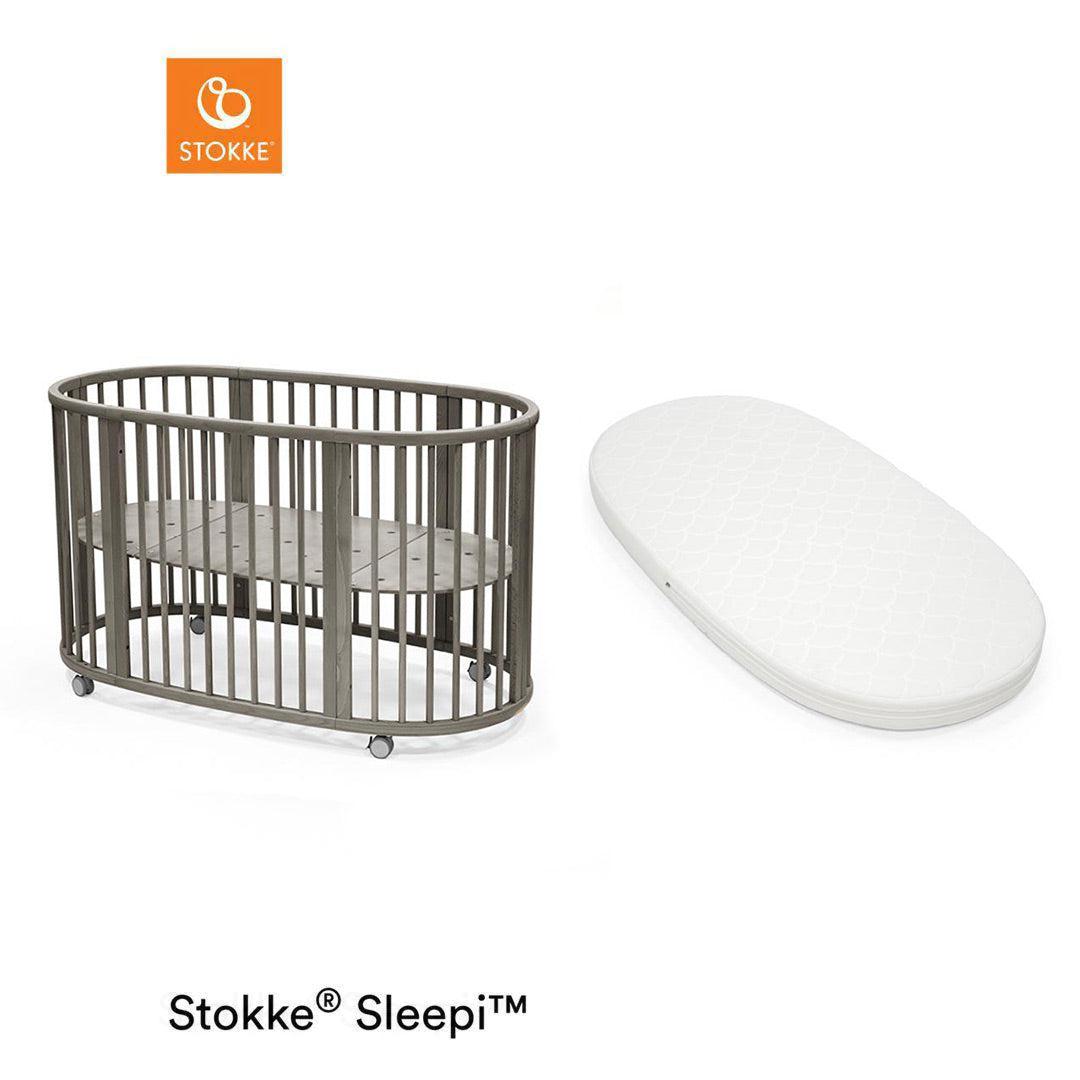 Stokke Sleepi V3 Bed - Hazy Grey-Cot Beds-Stokke Sleepi Mattress V3- | Natural Baby Shower