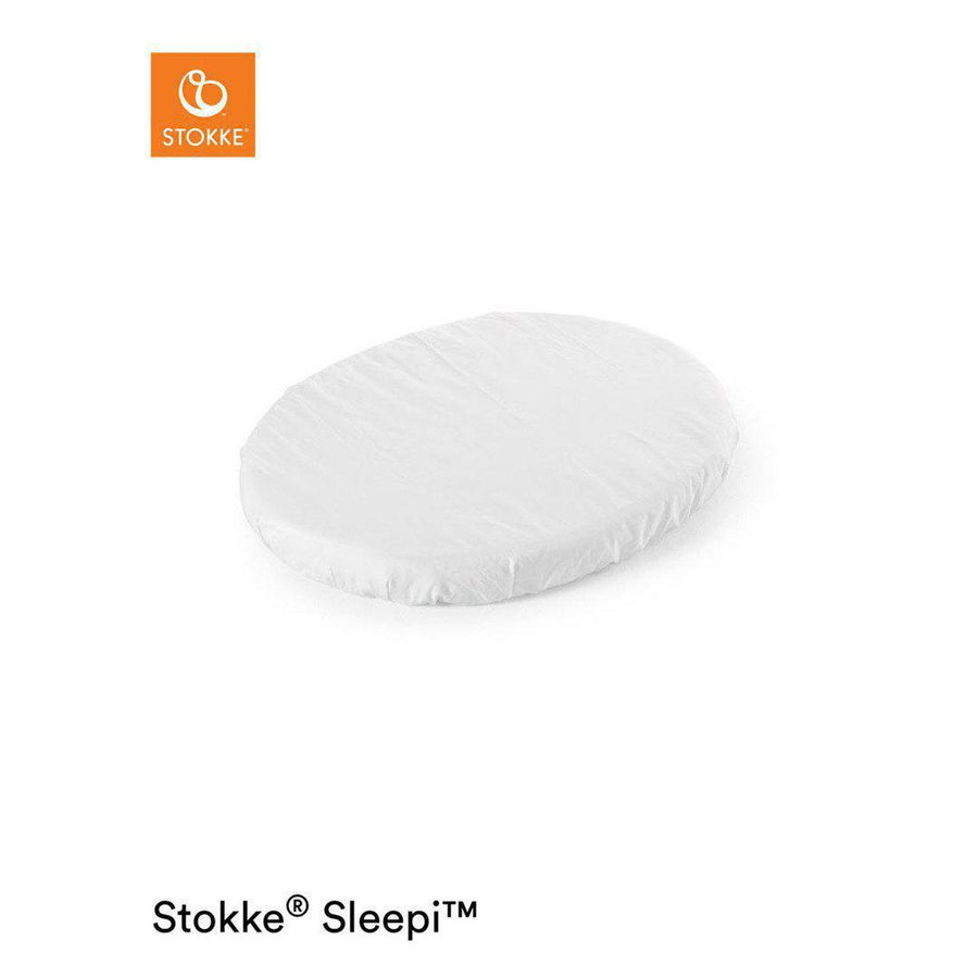 Stokke Sleepi Mini Fitted Sheet - White-Sheets- | Natural Baby Shower