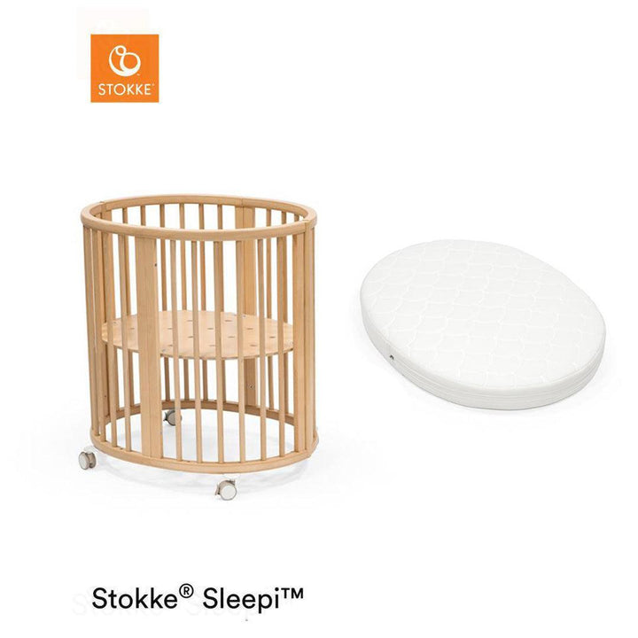 Stokke Sleepi V3 Mini Crib - Natural-Cribs-Stokke Sleepi Mini Mattress V3- | Natural Baby Shower