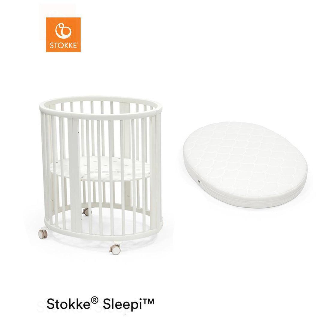 Stokke Sleepi V3 Mini Crib - White-Cribs-Stokke Sleepi Mini Mattress V3- | Natural Baby Shower