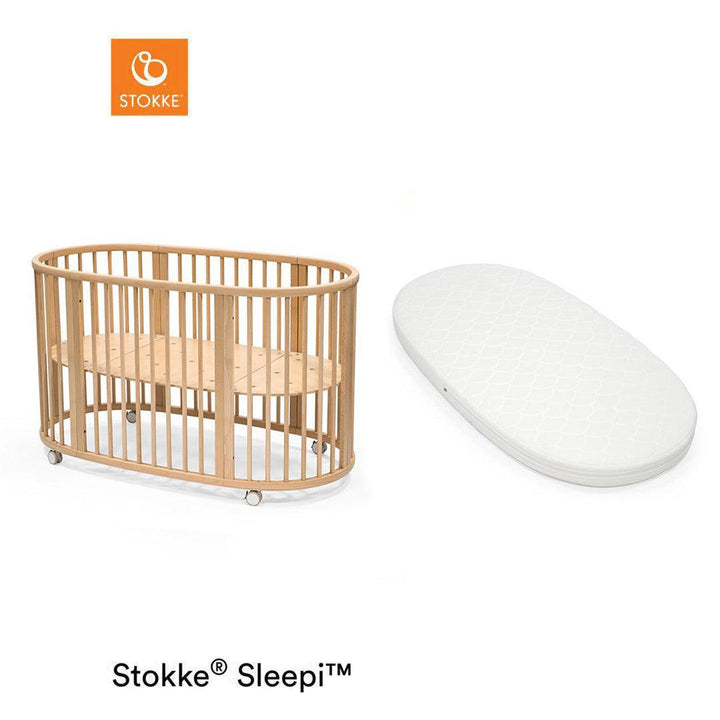 Stokke Sleepi V3 Bed - Natural-Cot Beds-Stokke Sleepi Mattress V3- | Natural Baby Shower