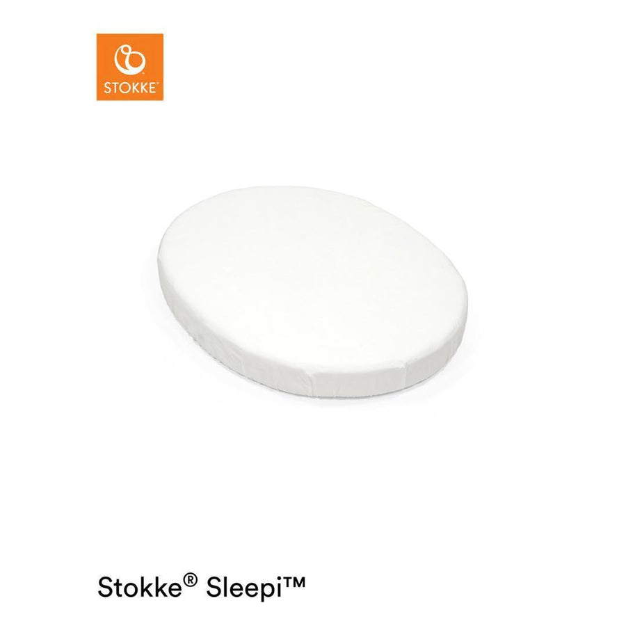 Stokke Sleepi V3 Mini Fitted Sheet - White-Sheets- | Natural Baby Shower