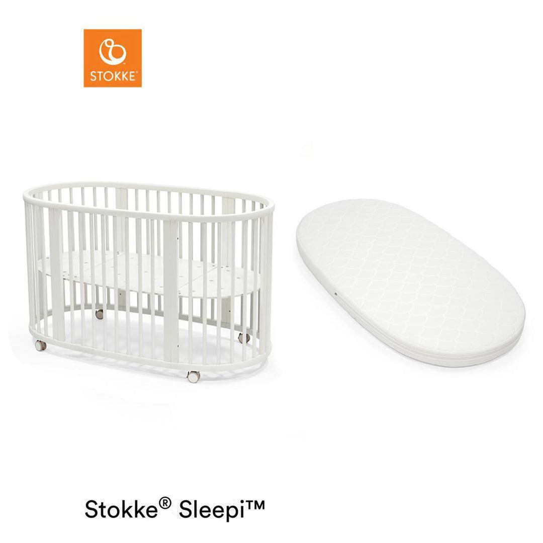 Stokke Sleepi V3 Bed - White-Cot Beds-Stokke Sleepi Mattress V3- | Natural Baby Shower
