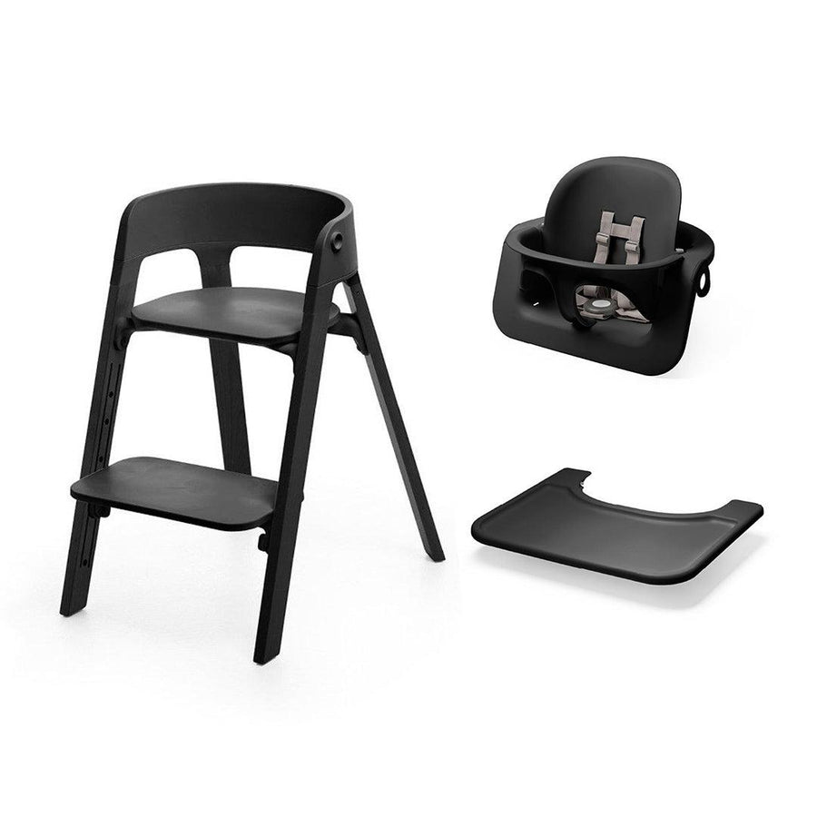 Stokke Steps Chair Bundle - Black-Highchairs- | Natural Baby Shower