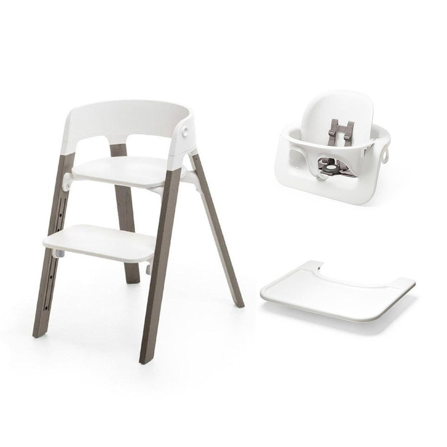 Stokke Steps Chair Bundle - Hazy Grey-Highchairs- | Natural Baby Shower