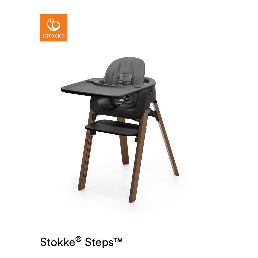 Stokke Steps Chair + Bouncer Bundle - Black/Golden Brown-Highchairs-Black/Golden Brown-Soft Sage Bouncer | Natural Baby Shower