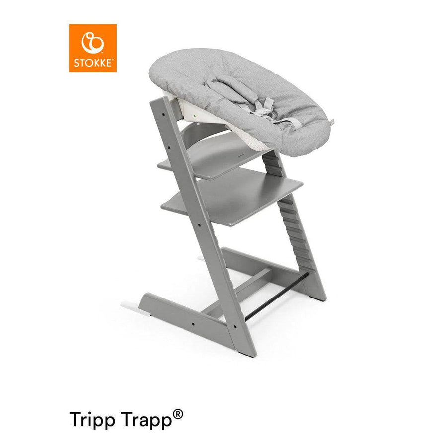 Stokke Tripp Trapp Highchair + Newborn Set Bundle - Storm Grey-Highchairs- | Natural Baby Shower