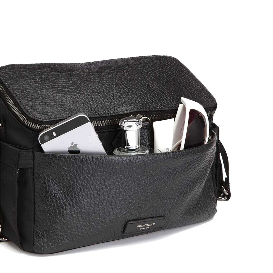 Storksak Alyssa Stroller Organiser - Black + Gunmetal-Stroller Organisers- | Natural Baby Shower