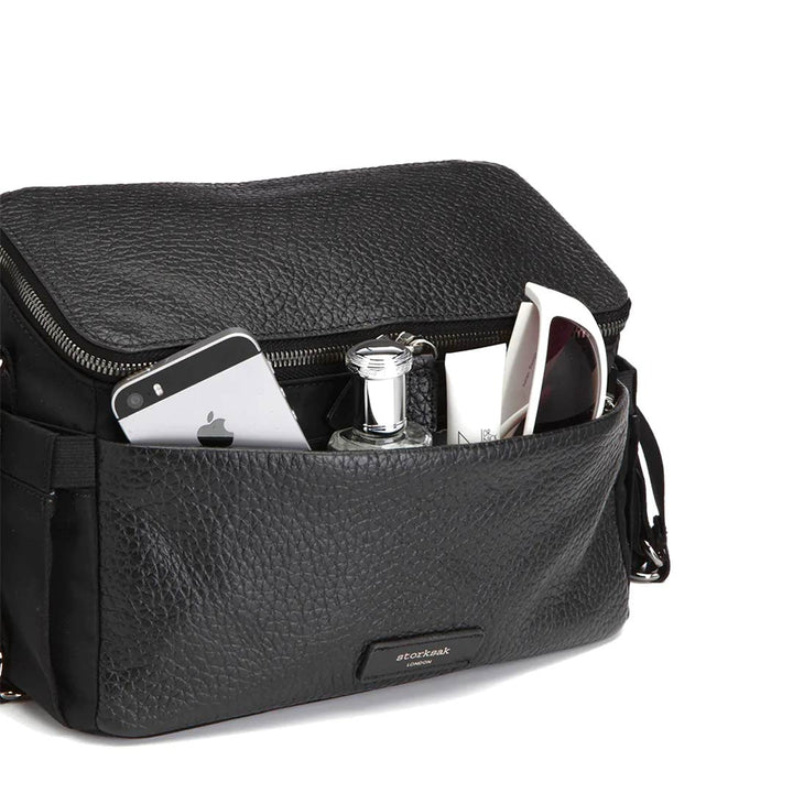 Storksak Alyssa Stroller Organiser - Black + Gunmetal-Stroller Organisers- | Natural Baby Shower