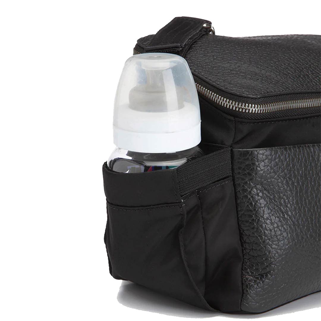 Storksak Alyssa Stroller Organiser - Black + Gunmetal-Stroller Organisers- | Natural Baby Shower