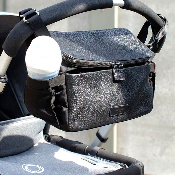 Storksak Alyssa Stroller Organiser - Black + Gunmetal-Stroller Organisers- | Natural Baby Shower