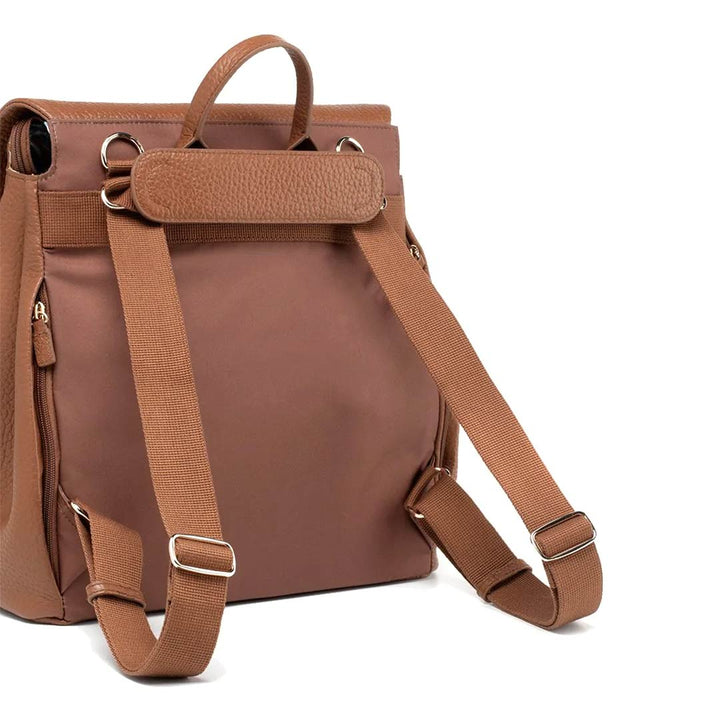 Storksak St James Leather Backpack Changing Bag - Tan-Changing Bags- | Natural Baby Shower