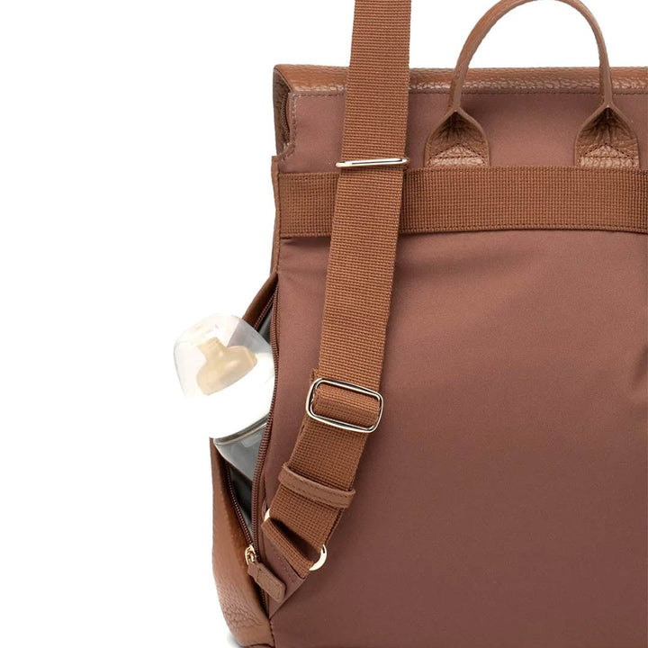 Storksak St James Leather Backpack Changing Bag - Tan-Changing Bags- | Natural Baby Shower