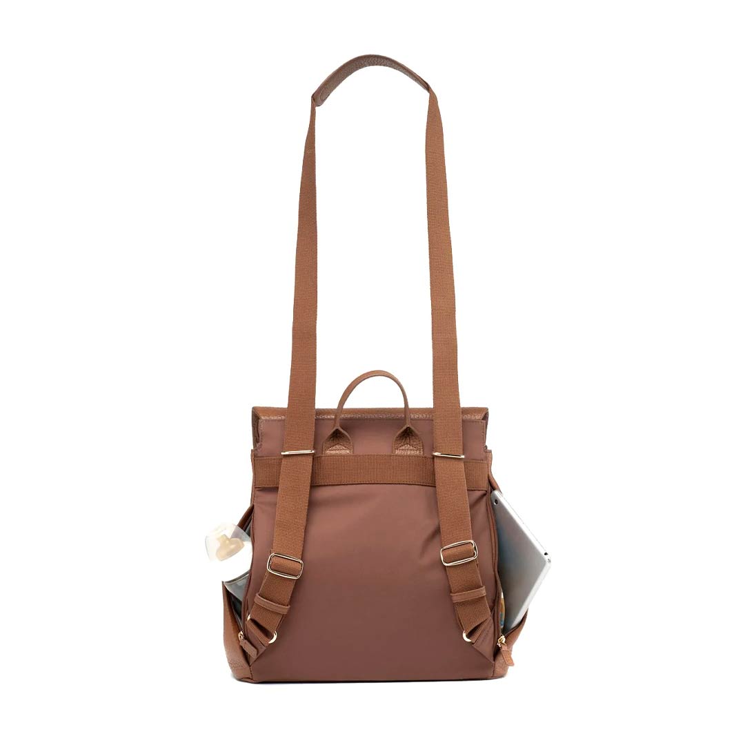 Storksak St James Leather Backpack Changing Bag - Tan-Changing Bags- | Natural Baby Shower