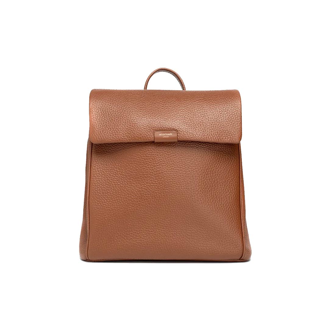 Storksak St James Leather Backpack Changing Bag - Tan-Changing Bags- | Natural Baby Shower