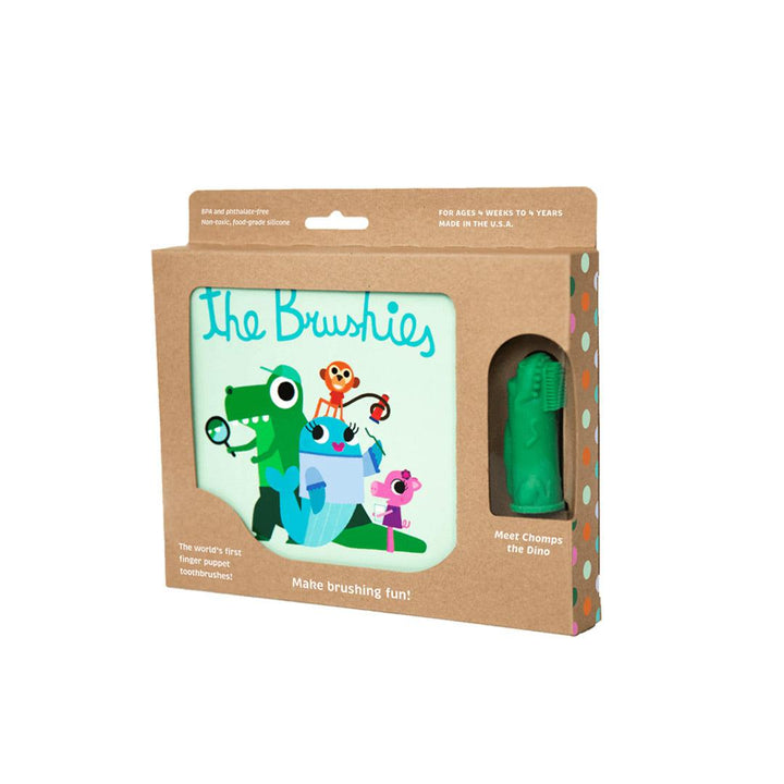 The Brushies - Brushie Toothbrush + Book Set - Chomps-Toothcare-One Size-Green | Natural Baby Shower