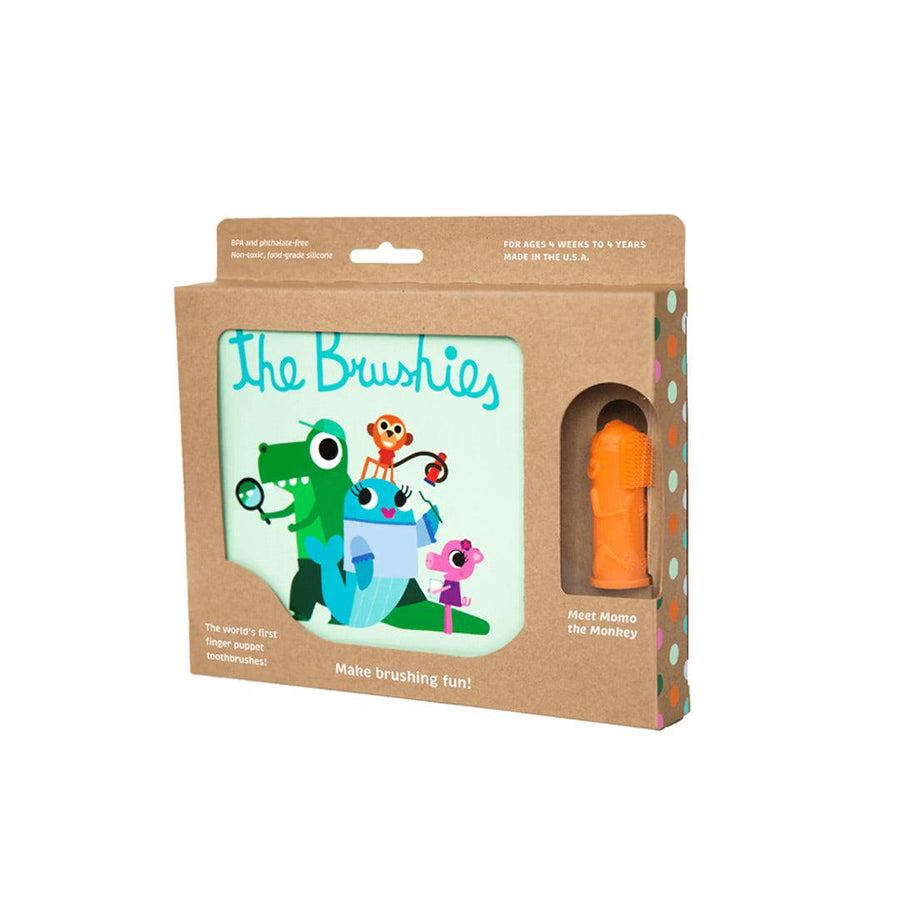 The Brushies - Brushie Toothbrush + Book Set - Momo-Toothcare-One Size-Orange | Natural Baby Shower