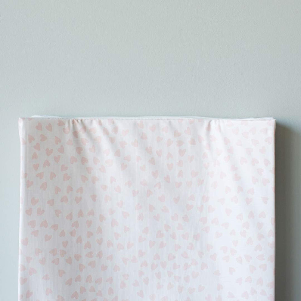 The Little Bumble Co. Anti Roll Changing Mat - Mini Hearts - Pink-Changing Mats- | Natural Baby Shower