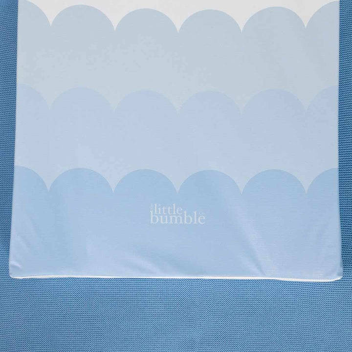 The Little Bumble Co. Anti Roll Changing Mat - Scallops - Blue-Changing Mats- | Natural Baby Shower