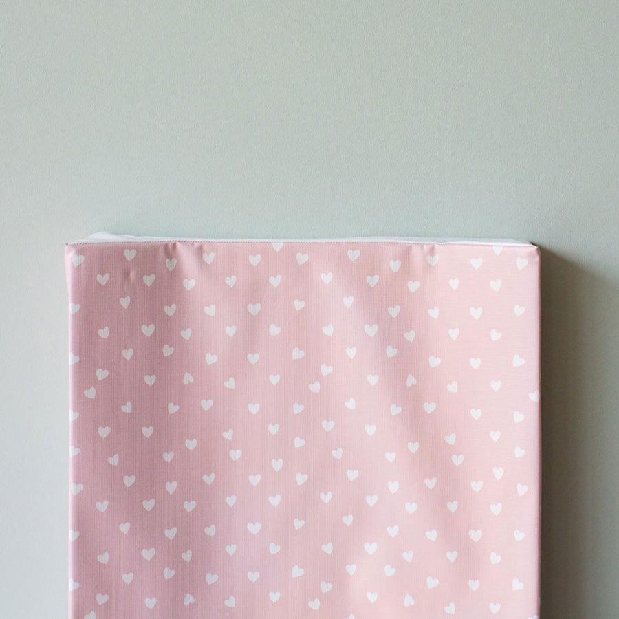 The Little Bumble Co. Anti Roll Changing Mat - White Hearts-Changing Mats- | Natural Baby Shower