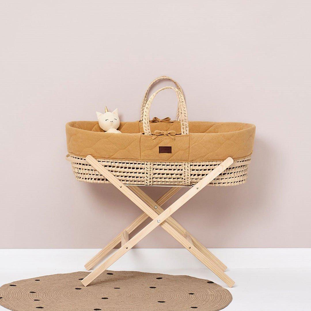 The Little Green Sheep Quilted Moses Basket Bundle - Honey-Moses Baskets- | Natural Baby Shower