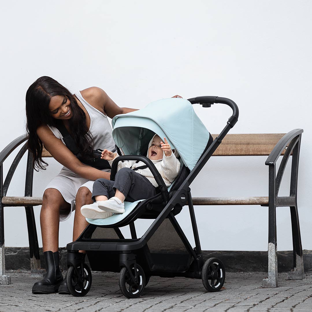 Thule Shine Pushchair - Black/Alaska Blue-Strollers- | Natural Baby Shower