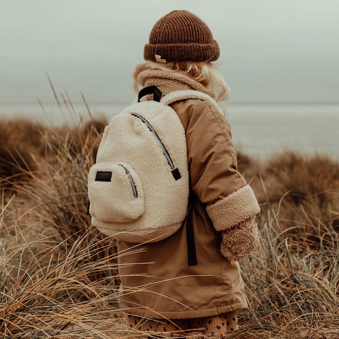 Tiba + Marl Mini Elwood Kids Backpack - Cream Fleece-Children's Backpacks- | Natural Baby Shower