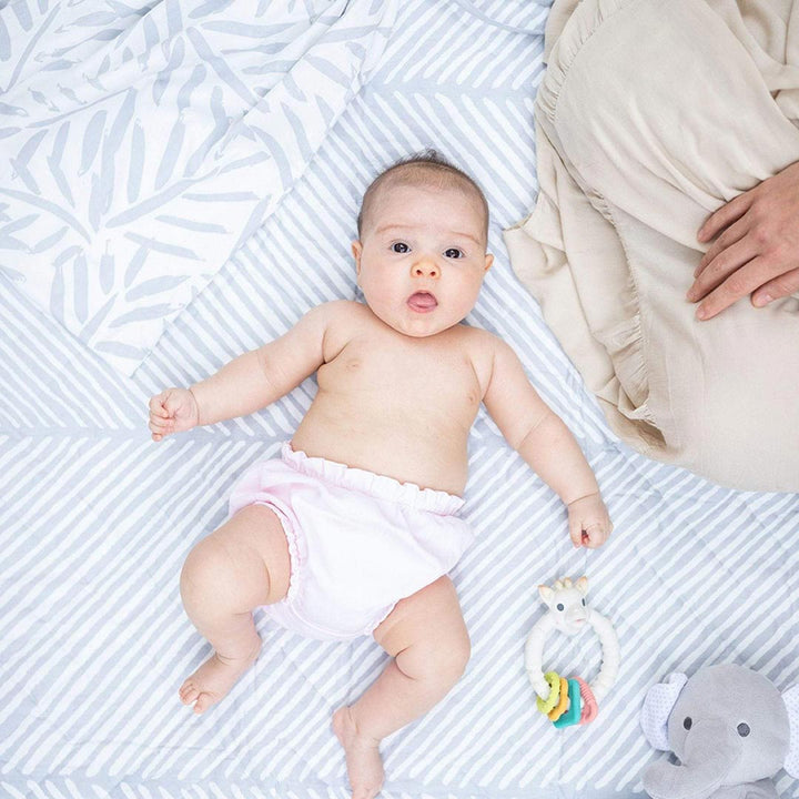 Toddlekind Ocean Pretty Practical Indoor/Outdoor Organic Travel Mat - Stone-Travel Changing Mats- | Natural Baby Shower