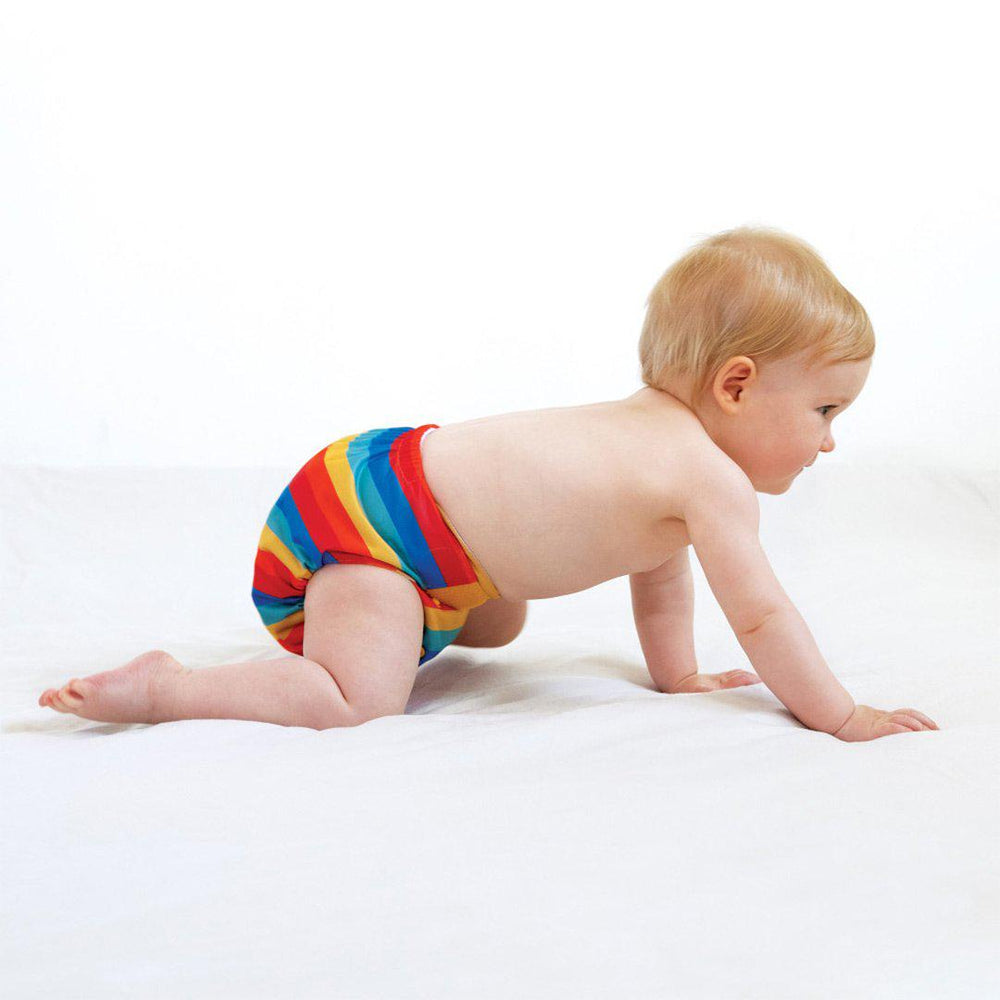TotsBots Bamboozle Nappy Wrap - Rainbow Stripe-Nappies-Rainbow Stripe-Size 2 | Natural Baby Shower