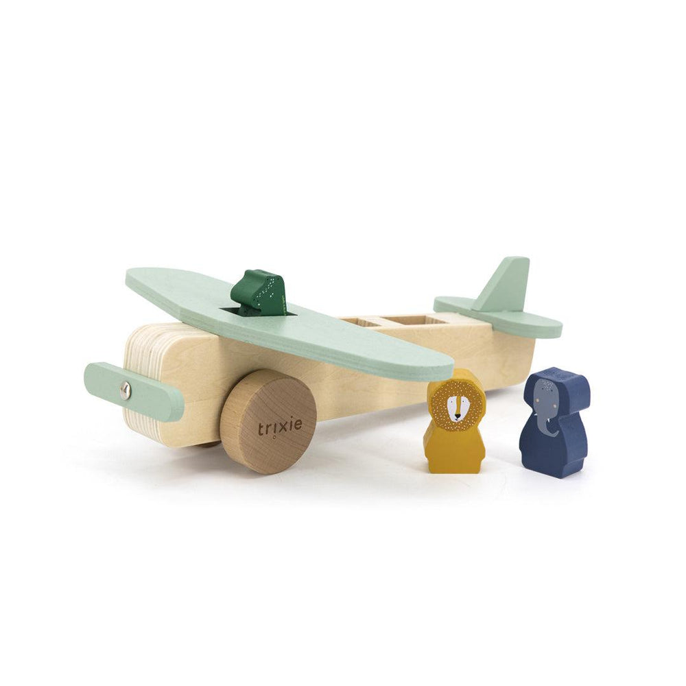 Trixie Wooden Animal Airplane-Stacking Toys- | Natural Baby Shower