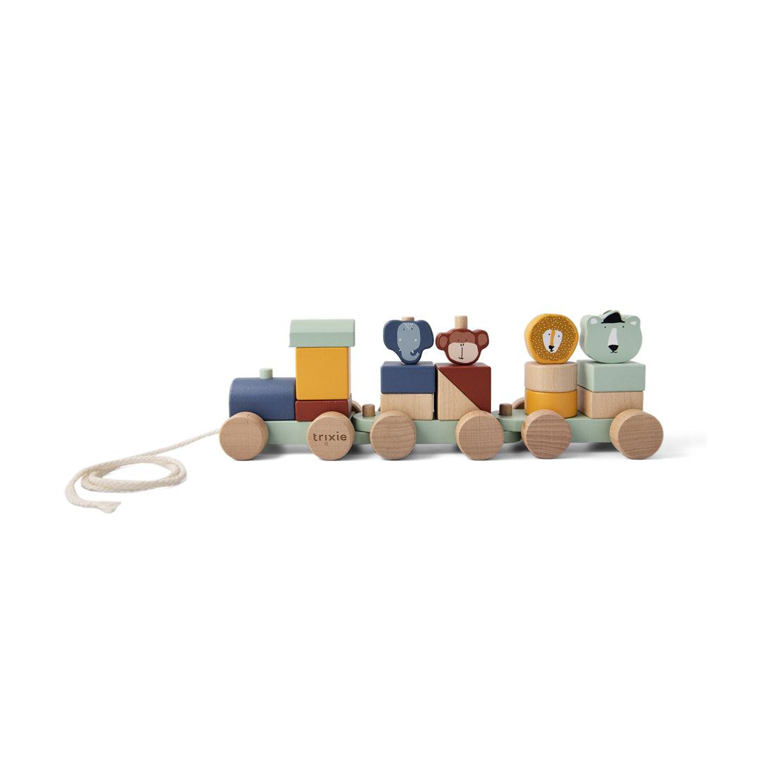 Trixie Wooden Animal Train-Stacking Toys- | Natural Baby Shower