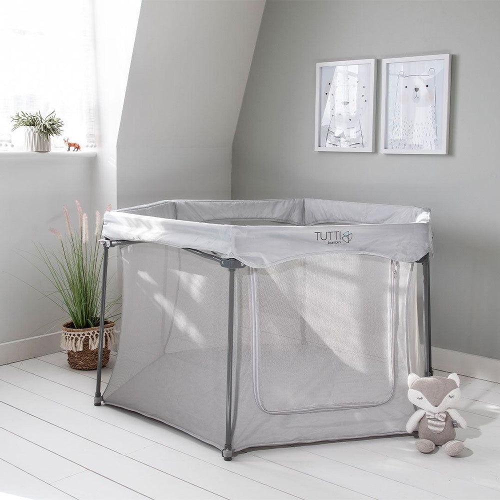 Tutti Bambini Hexa Playpen - Grey-Play Gym Toys-Grey- | Natural Baby Shower